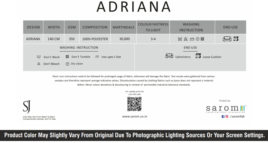 Adriana Fabric by Sarom