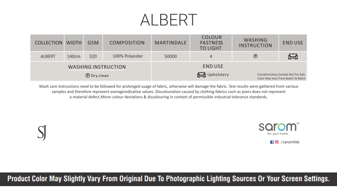 ALBERT FABRIC BY SAROM