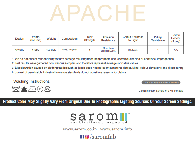APACHE FABRIC BY SAROM