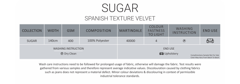 SUGAR Spanish Texture Velvet Fabric